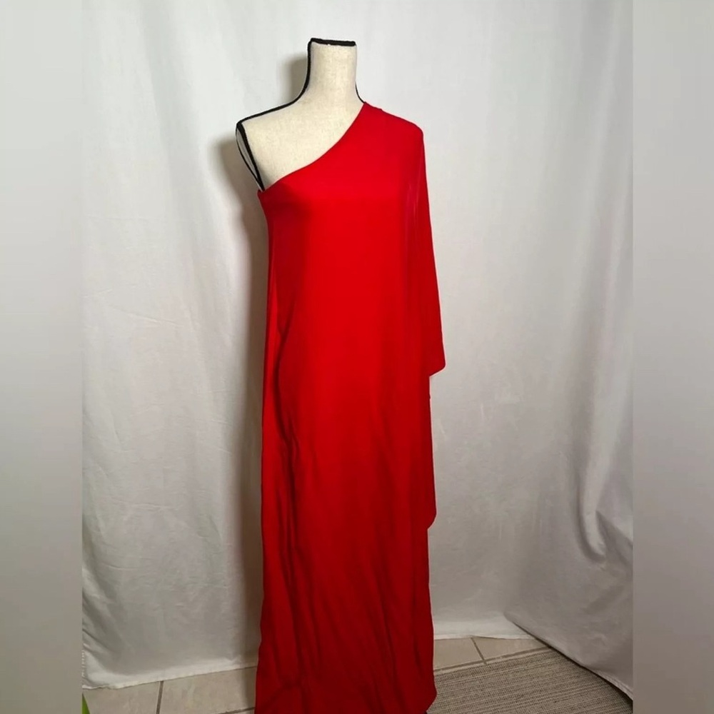 One-Shoulder Red Maxi Dress